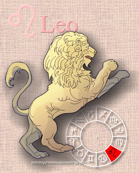 The astrological sign Leo, showing the fighting stance of the Lion, left paw ahead of the right, facing and risking forward. . Image copyright 2014 Roman Oleh Yaworsky, www.astrologyhoroscopereadings.com