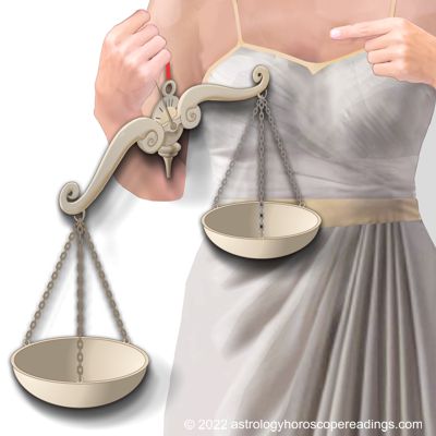 A representation of the astgrological sign Libra, the Scales. Image copyright 2014 Roman Oleh Yaworsky, www.astrologyhoroscopereadings.com