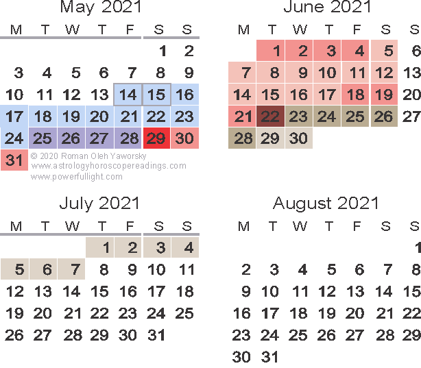 2021 Mercury Retrograde Calendar