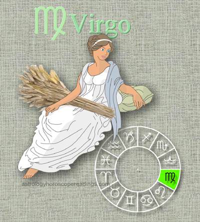 The depiction of Virgo the virgin. Image copyright 2014 Roman Oleh Yaworsky, www.astrologyhoroscopereadings.com